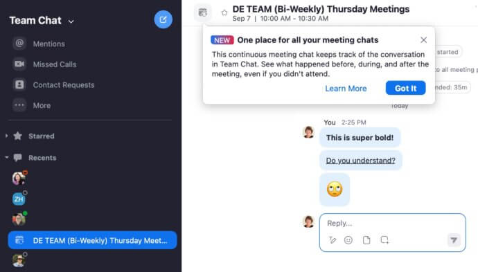 Webex vs Zoom vs TrueConf: Messaging Functionality
