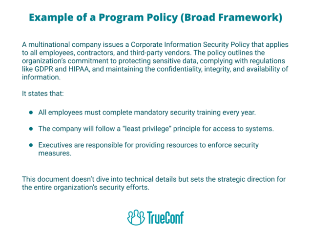 Example of a Program Policy (Broad Framework)